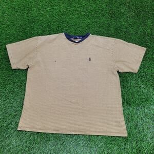 Vintage Nautica Sail Shirt XL 24x26 Yellow Blue Stripes